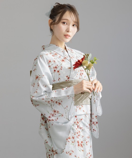 早い者勝ち！完売品！【floro by SOUBIEN】セパレート浴衣3点セット floroセパレート浴衣3点セット （上着＋巻スカート＋帯）（浴衣