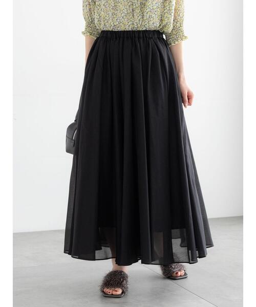 THE TOÉ ブラック フレアスカート Te chichi スカート シアーフレアスカート : ZOZOTOWN Yahoo!店