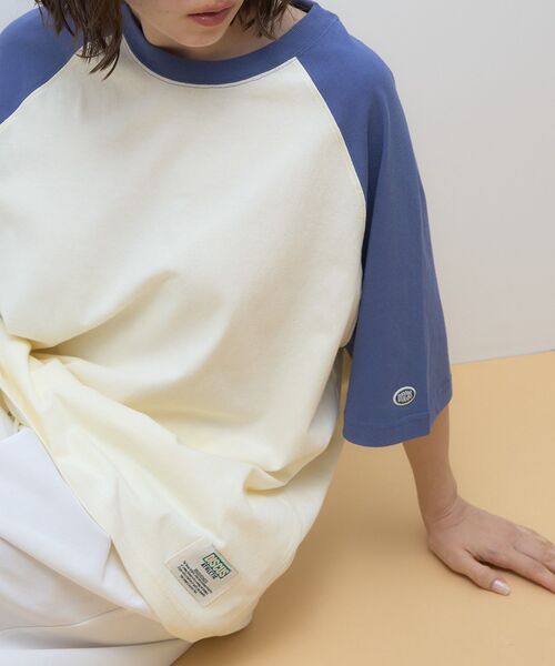 スーツ特別割引クーポン HOLIC AMERICAN tシャツ レディース ベースボールTシャツ Discus トップス