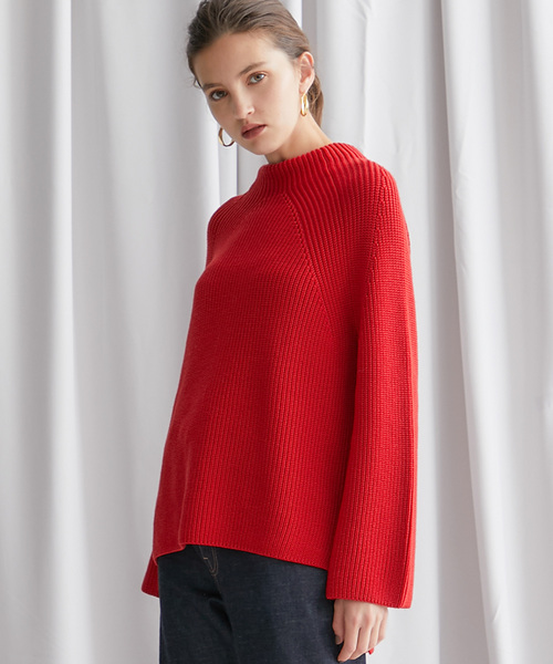 BATONER（バトナー） 長袖ニット SMALL レッド レディース : ZOZOTOWN