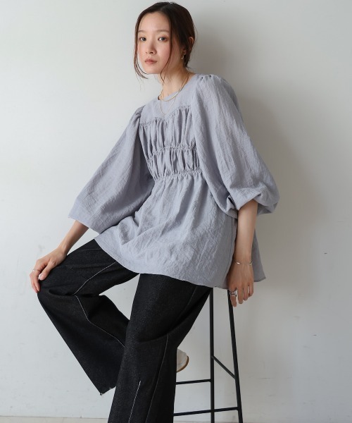 「Bab」 長袖チュニック M サンドベージュ レディース