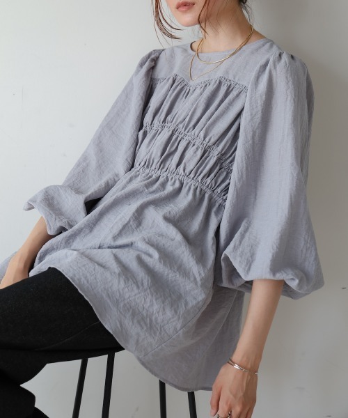 「Bab」 長袖チュニック M サンドベージュ レディース