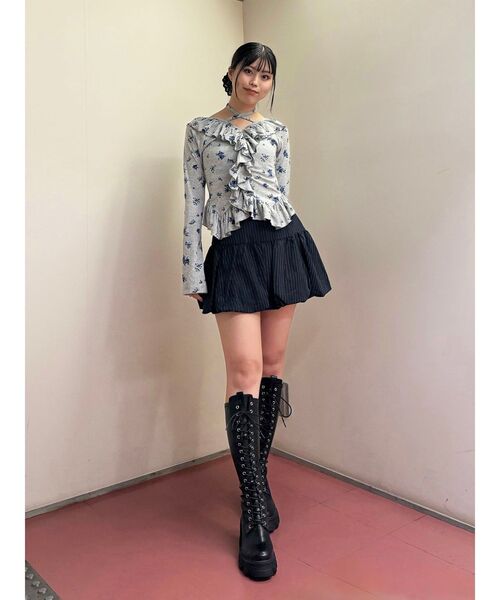 jouetie（ジュエティ） tシャツ ラッフルフリルトップス 花柄