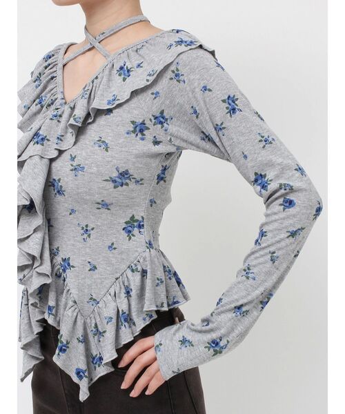 jouetie（ジュエティ） tシャツ ラッフルフリルトップス 花柄