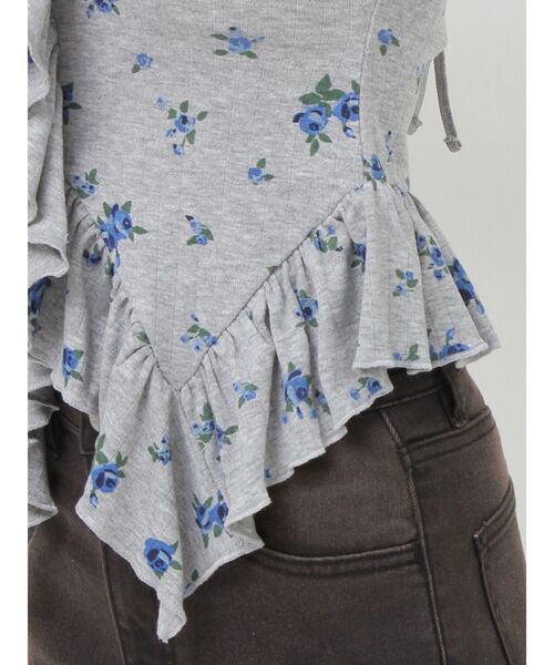 jouetie（ジュエティ） tシャツ ラッフルフリルトップス 花柄