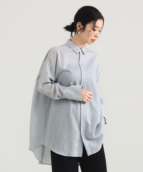 Demi-Luxe BEAMS ブラウス シャツ AK+1 / シアー ストライプ