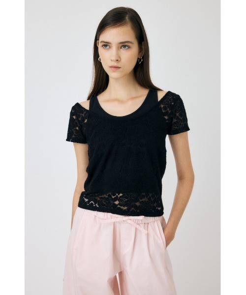 MOUSSY tシャツ LAYERED LACE トップス レディース : ZOZOTOWN