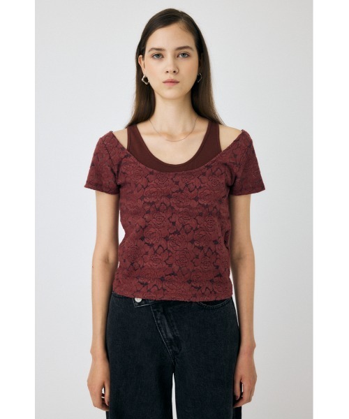 MOUSSY tシャツ LAYERED LACE トップス レディース : ZOZOTOWN
