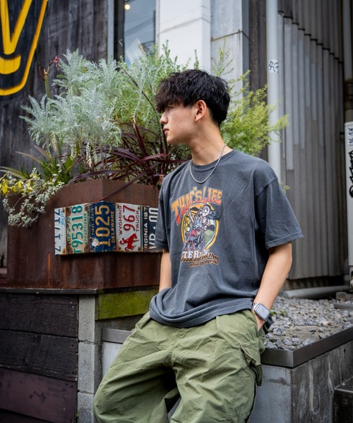 ダークブラウン Tシャツ LIFE. SAINT 鳳凰ライン刺繍Tシャツ – SANGA LIFE LAB.
