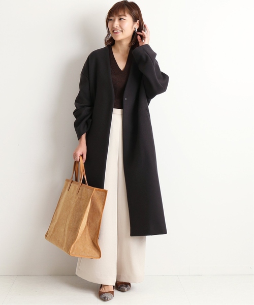 IENA（イエナ） ノーカラーコート 36 グレー レディース : ZOZOTOWN