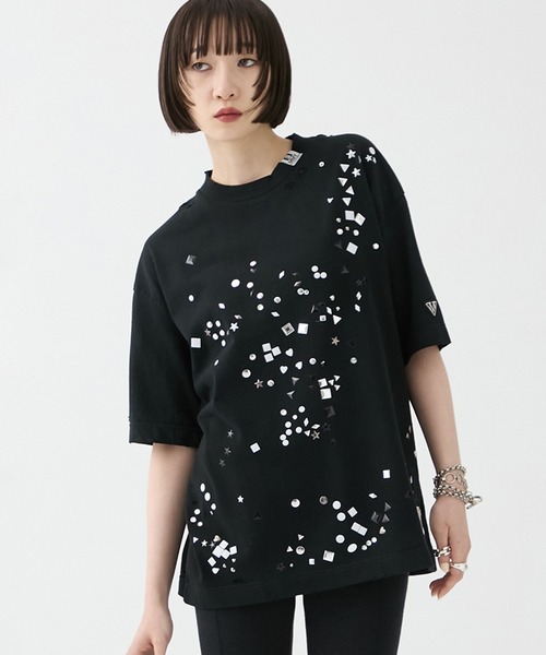 tシャツ 「MIHARA YASUHIRO/ミハラヤスヒロ」EMBELLISHED DISTRESSED TEE/エンベリッシュドディストレストTシャ