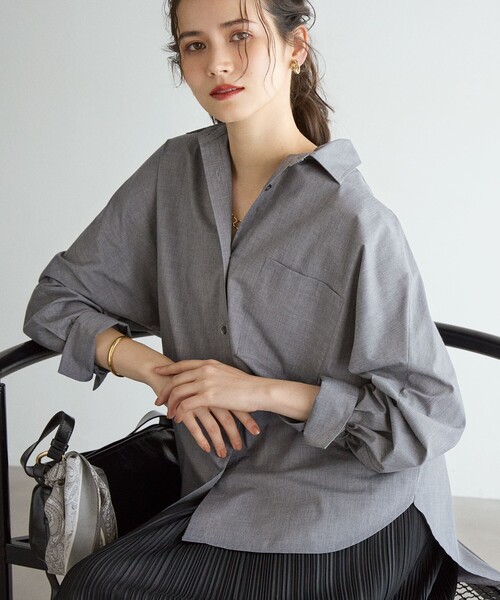 ブラウス シャツ 「SLOW/一部店舗限定」ライトタンブラータフタ バック
