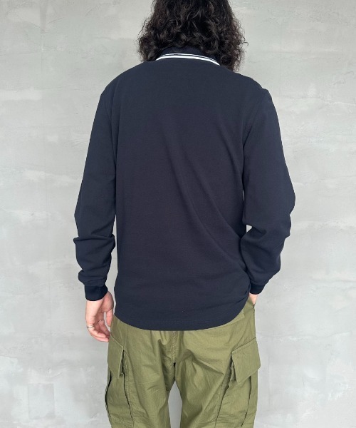 「FRED PERRY」 長袖ポロシャツ S ホワイト レディース