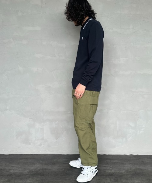 「FRED PERRY」 長袖ポロシャツ S ホワイト レディース