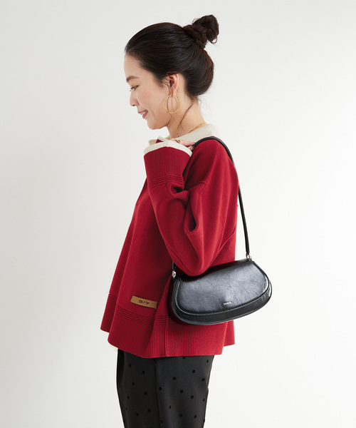 鼻セレブSTONE  フード付きニットセーター 赤 Auntie Rosa Holiday（アンティローザホリデー）の「起毛片畦オーバー