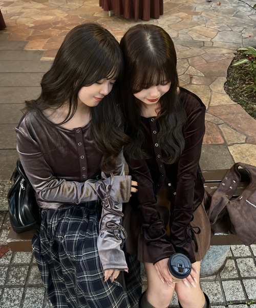 mellowneon（メロウネオン） tシャツ ベロアリボントップス レディース