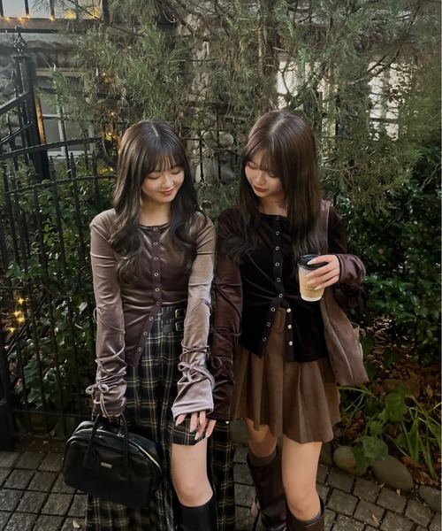 mellowneon（メロウネオン） tシャツ ベロアリボントップス レディース