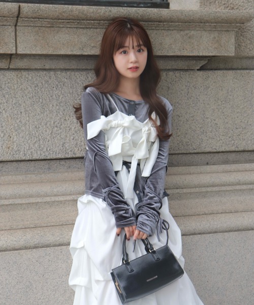 未使用タカダンスベロアリボントップス mellowneon（メロウネオン） tシャツ ベロアリボントップス レディース