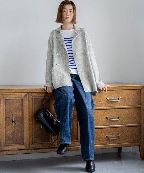 ジャケット テーラードジャケット カシミヤブレンド ニット レディース