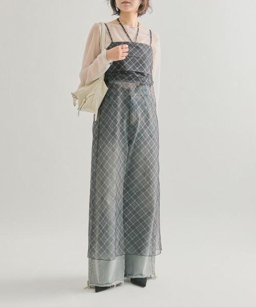 mystic（ミスティック） ワンピース シアーチェックキャミワンピース