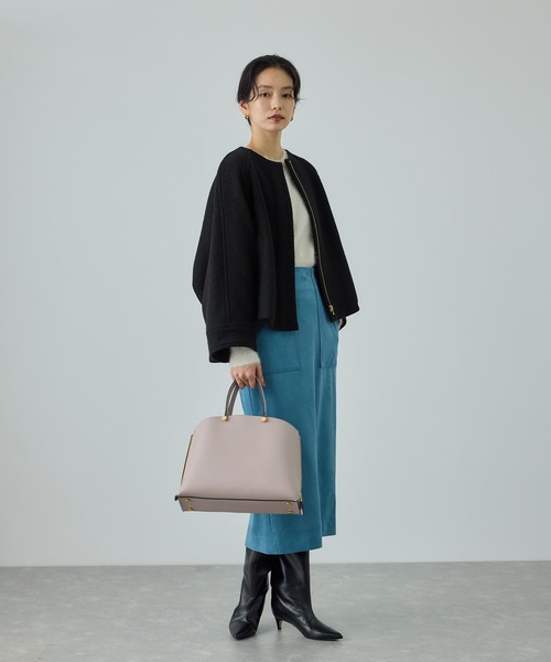 ROPE'（ロペ） ブルゾン アウター 圧縮ウールコクーンショート丈コート