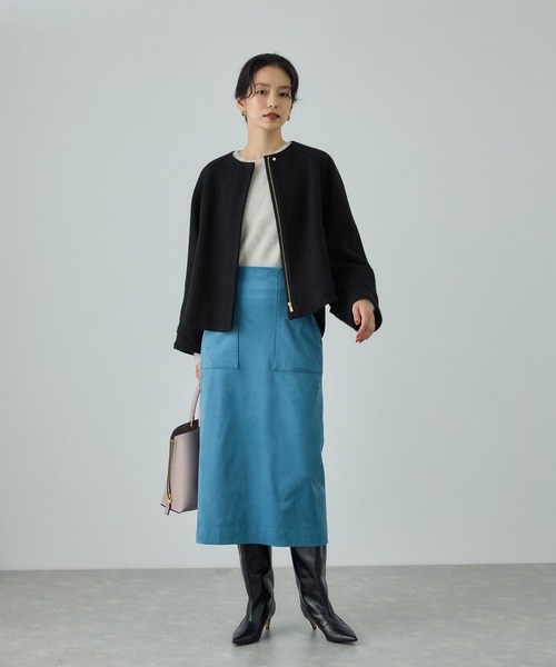 ROPE'（ロペ） ブルゾン アウター 圧縮ウールコクーンショート丈コート