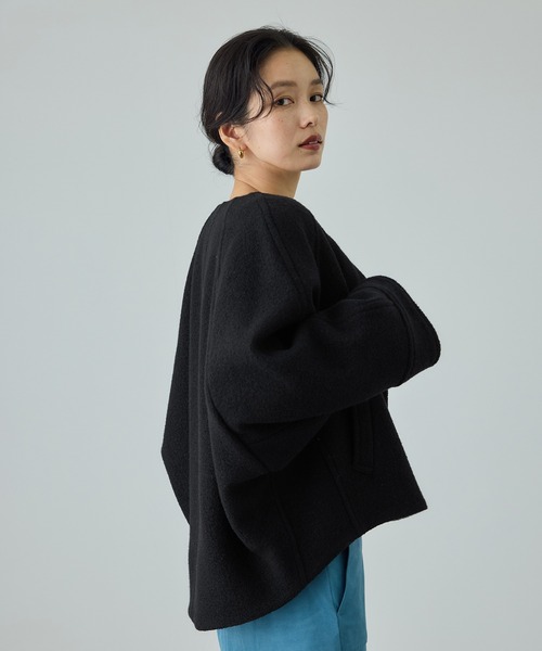 ROPE'（ロペ） ブルゾン アウター 圧縮ウールコクーンショート丈コート