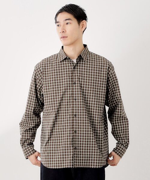 THE SHOP TK シャツ チェック＆ストライプ アソート長袖シャツ「洗濯機