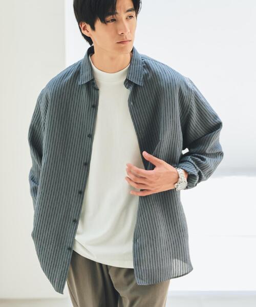 THE SHOP TK シャツ チェック＆ストライプ アソート長袖シャツ「洗濯機