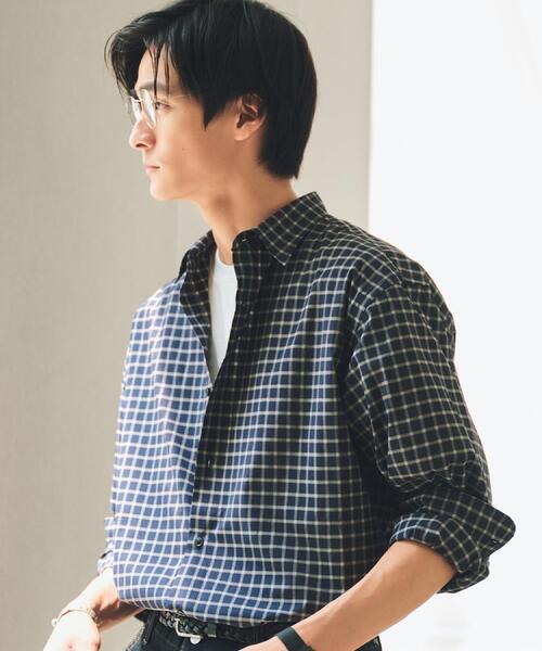 THE SHOP TK シャツ チェック＆ストライプ アソート長袖シャツ「洗濯機