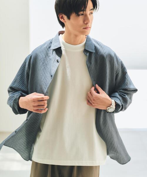 THE SHOP TK シャツ チェック＆ストライプ アソート長袖シャツ「洗濯機