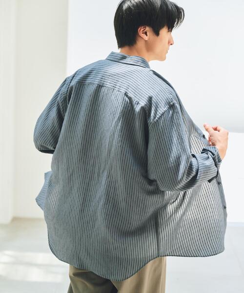 THE SHOP TK シャツ チェック＆ストライプ アソート長袖シャツ「洗濯機