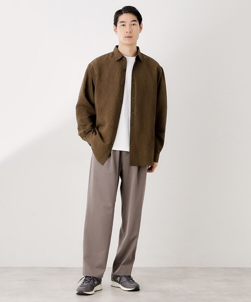 THE SHOP TK シャツ チェック＆ストライプ アソート長袖シャツ「洗濯機