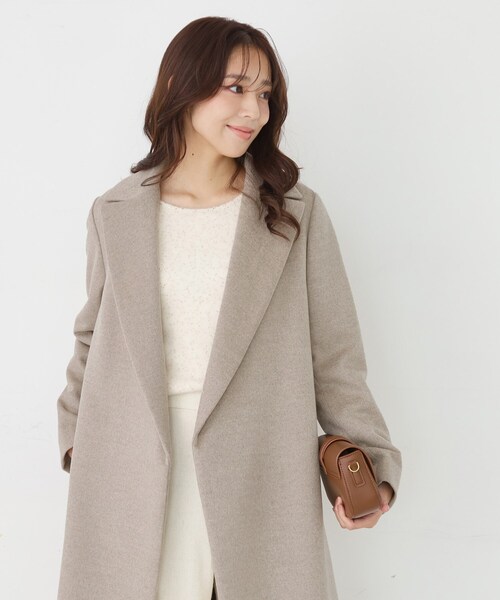 coco 新品 カシミヤ100%日本製 チェスター ロングコート ベルト付 COUP DE CHANCE（クードシャンス） コート チェスターコート