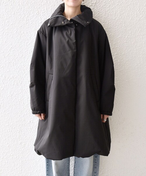 新品♡未使用　WAAC  中綿ノースリーブアウターサイズ2 黒 SHIPS any コート アウター any:「多機能」中綿 2WAY フーディー