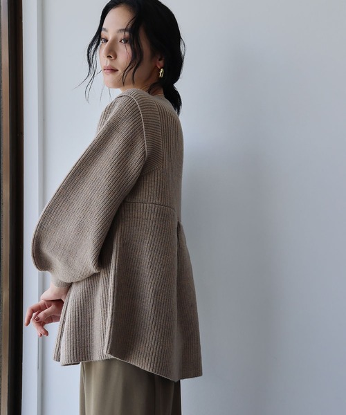 ELFRANK ニット セーター 「2025AW」ボリュームスリーブ ペプラム
