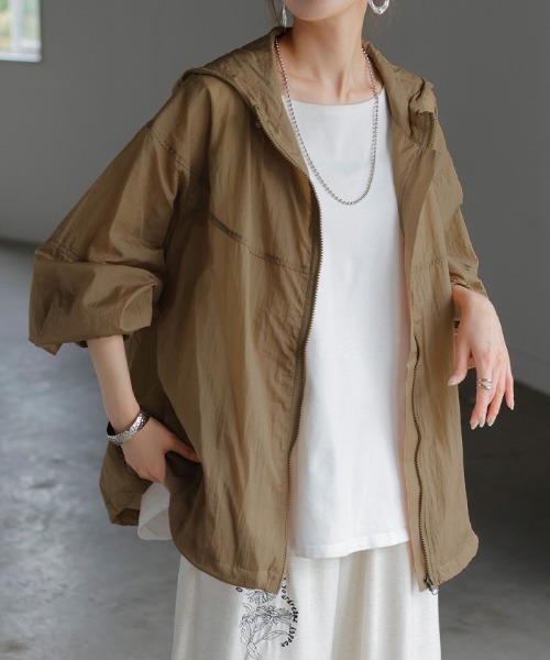 「HUG.U」 ナイロンブルゾン FREE グレー レディース_画像2