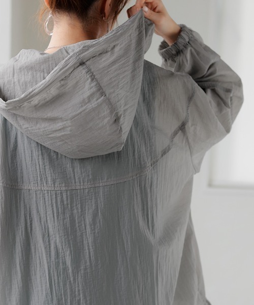 「HUG.U」 ナイロンブルゾン FREE グレー レディース_画像6