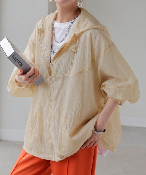 「HUG.U」 ナイロンブルゾン FREE グレー レディース_画像7