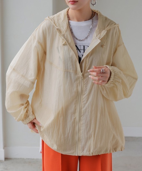 「HUG.U」 ナイロンブルゾン FREE グレー レディース_画像8