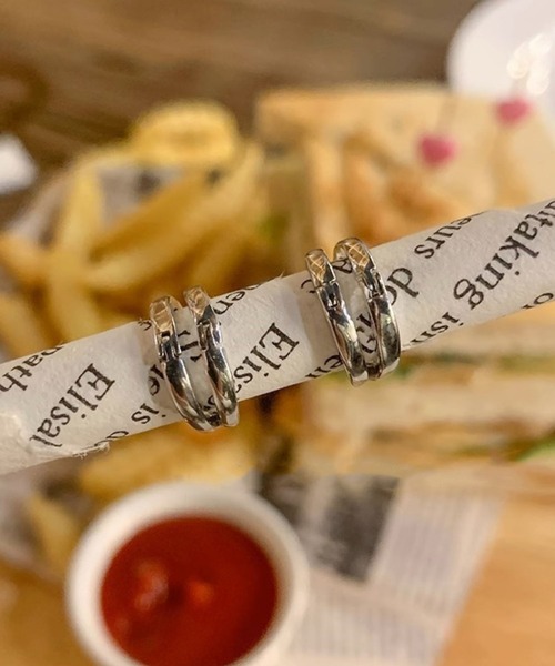 ピアス 「456702」ダブルフープピアス/ペア（RZ） レディース メンズ