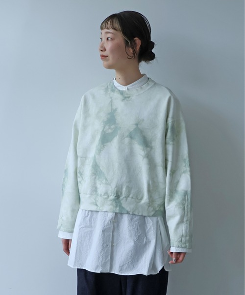 yuni トレーナー スウェット highcount コットン裏毛 ムラ染め short