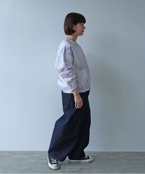 yuni トレーナー スウェット highcount コットン裏毛 ムラ染め short