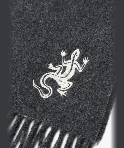 agnes b. レザール(トカゲ)柄 大判ウールストール イタリア製 agnes b