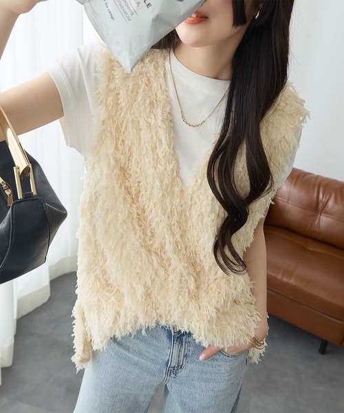 ベスト ジレ 夏 フェザージャカードベスト レディース : ZOZOTOWN