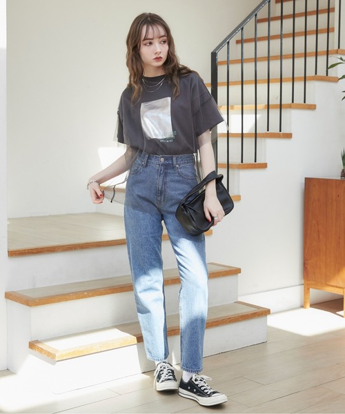 「ANGIE」 半袖Tシャツ FREE ゴールド レディース_画像3