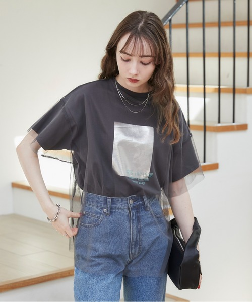 「ANGIE」 半袖Tシャツ FREE ゴールド レディース_画像4