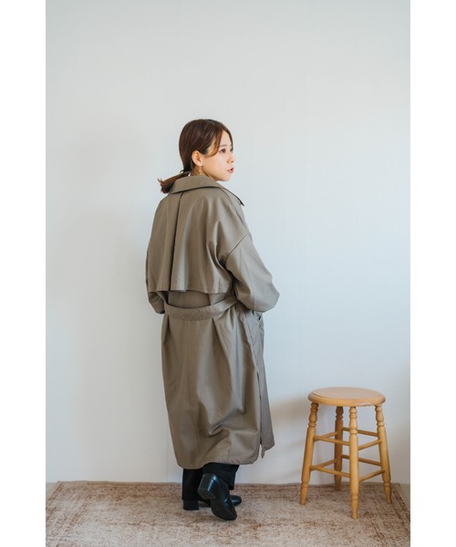 「Amourire」 トレンチコート L アイボリー レディース_画像2