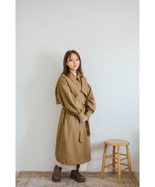 「Amourire」 トレンチコート L アイボリー レディース_画像4