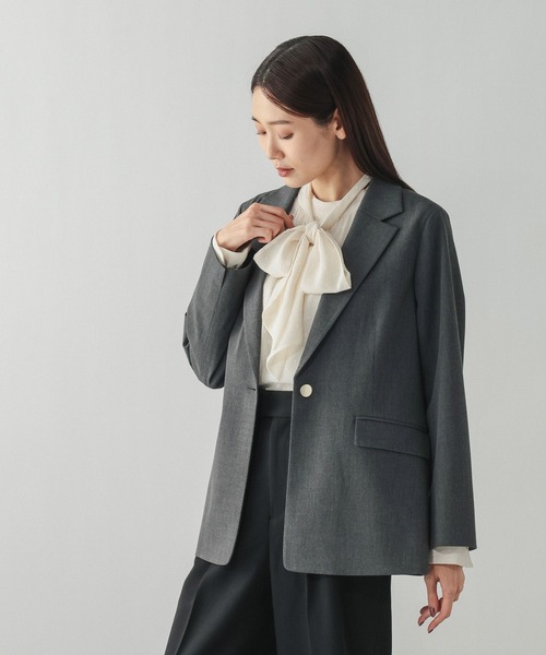 クロ　DOUDOU ブラウン テーラードジャケット 未使用 JUNOAH - 【ブラウン】【XL】Meiru 選べるテーラードジャケットの通販